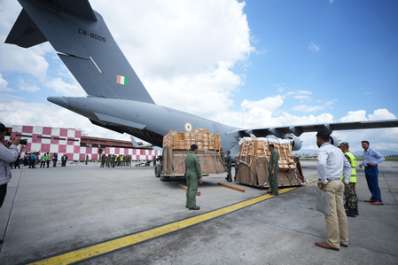 India hands over second consignment of relief material to flood-hit Nepal
