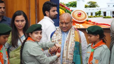 Delhi Assembly gives students a first-hand experience of democracy; girls tie rakhi on Speaker’s wrist