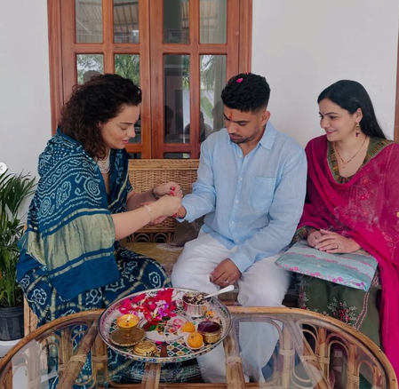 Kangana Ranaut shares heartwarming moments from Raksha Bandhan celebration with brother Kangana Ranaut shares heartwarming moments from Raksha Bandhan celebration with brother