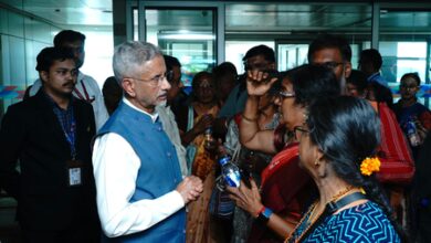 Rescued from Nepal floods, 21 pilgrims from Tamil Nadu received by EAM Jaishankar at Delhi airport Rescued from Nepal floods, 21 pilgrims from Tamil Nadu received by EAM Jaishankar at Delhi airport