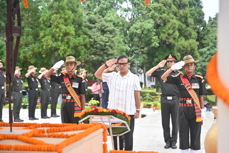 CM Sarma pays tribute to Assam Regiment heroes in Shillong CM Sarma pays tribute to Assam Regiment heroes in Shillong