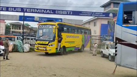 Over 1,700 passengers travel from Imphal as inter-state bus services continue after over 3 years Over 1,700 passengers travel from Imphal as inter-state bus services continue after over 3 years