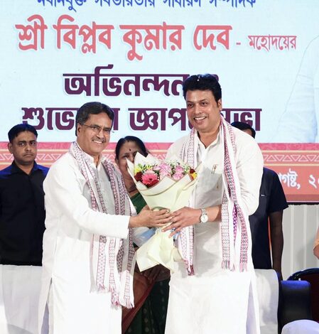 People won’t allow CPM a ‘lateral entry’ to power in Tripura: CM Saha, MP Deb People won’t allow CPM a ‘lateral entry’ to power in Tripura: CM Saha, MP Deb