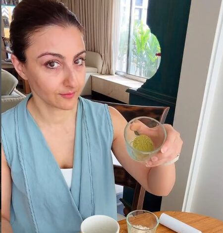 Soha Ali Khan shares the recipe of her protein matcha pre-workout drink