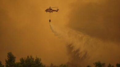 Two firefighting helicopters collide while battling wildfire in Greece Two firefighting helicopters collide while battling wildfire in Greece