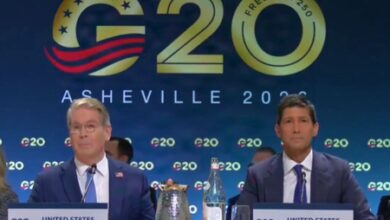 US puts tariffs, Iran risks at G20 centre