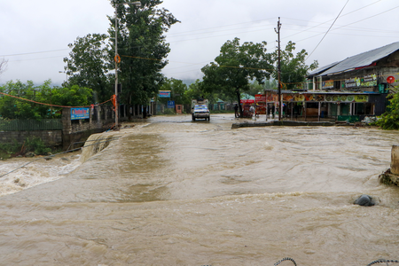 Waterlogging in J&K’s Pahalgam after heavy rainfall Waterlogging in J&K’s Pahalgam after heavy rainfall