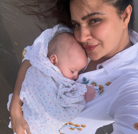 Aashka Goradia says holding her four-month-old baby boy is like ‘holding the whole world’