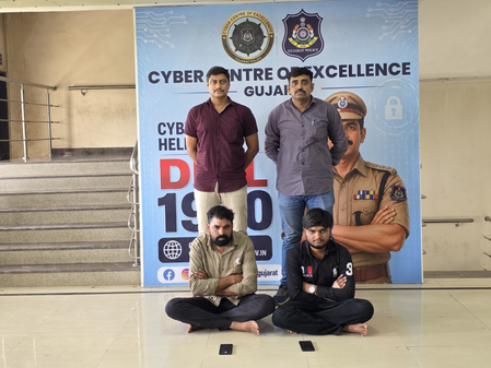 Two held in Gujarat for providing bulk transaction bank accounts to cyber fraud syndicate Two held in Gujarat for providing bulk transaction bank accounts to cyber fraud syndicate