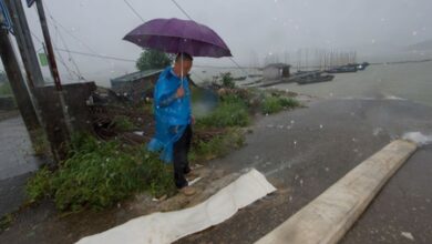 Typhoon Saudel makes third landfall along coast of east China