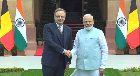 PM Modi, Belgian counterpart Wever hold bilateral talks at Hyderabad House PM Modi, Belgian counterpart Wever hold bilateral talks at Hyderabad House