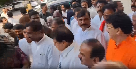 Telangana BJP chief detained during protest at state Secretariat Telangana BJP chief detained during protest at state Secretariat