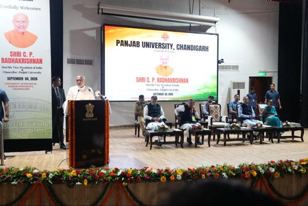 V-P Radhakrishnan calls for collective efforts to transform Panjab University into world-class institution V-P Radhakrishnan calls for collective efforts to transform Panjab University into world-class institution