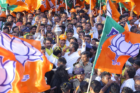 Karnataka: BJP padayatra’s fourth day ends; Vijayendra slams Cong govt over ‘Five Guarantees’