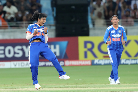 Women’s Asia Cup: Charani, Prema star as India register fifth straight win over Pakistan (ld) Women’s Asia Cup: Charani, Prema star as India register fifth straight win over Pakistan (ld)