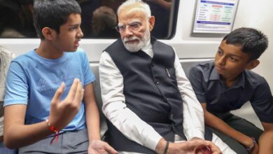 PM Modi’s ride in Delhi Metro happily surprises children, co-passengers