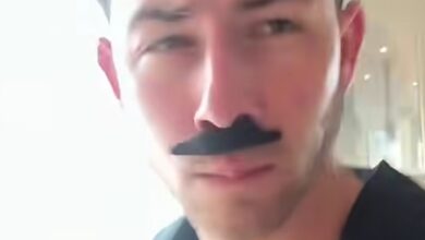 Nick Jonas pranks his dog with fake moustache, leaves him confused