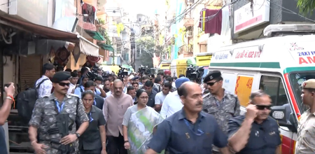 CM Rekha inspects Satya Niketan building collapse site, Sirsa says ‘accountability will be fixed’