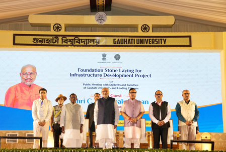 V-P Radhakrishnan lays foundation for Rs 110 crore infrastructure projects at Gauhati University V-P Radhakrishnan lays foundation for Rs 110 crore infrastructure projects at Gauhati University
