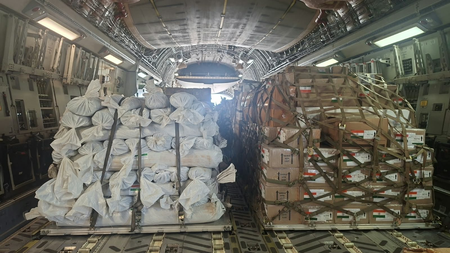 Eighth IAF aircraft carries 35 tonnes of relief and rescue supplies for disaster-struck Nepal Eighth IAF aircraft carries 35 tonnes of relief and rescue supplies for disaster-struck Nepal