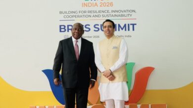 South African President Ramaphosa arrives in New Delhi for BRICS Summit