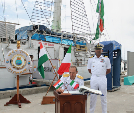 INS Sudarshini hosts Italian Navy Chief at Livorno, strengthens India-Italy maritime ties INS Sudarshini hosts Italian Navy Chief at Livorno, strengthens India-Italy maritime ties