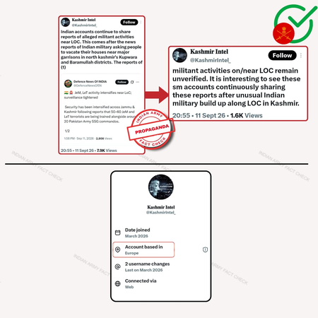 Indian Army debunks reports of terror activity, military build-up along LoC Indian Army debunks reports of terror activity, military build-up along LoC