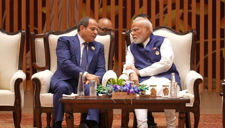 PM Modi, Egyptian President El-Sisi hold talks on sidelines of BRICS Summit PM Modi, Egyptian President El-Sisi hold talks on sidelines of BRICS Summit