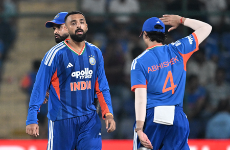 Chakaravarthy ruled out of T20Is against Afghanistan due to side strain Chakaravarthy ruled out of T20Is against Afghanistan due to side strain