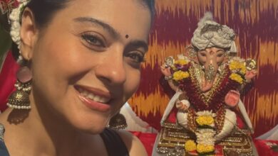 Kajol wears daughter Nysa’s gifted saree as she visits Ganpati pandal for Bappa’s darshan