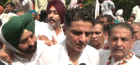 ‘AAP govt not concerned about people’: Sachin Pilot leads protest for Punjab Finance Minister’s resignation ‘AAP govt not concerned about people’: Sachin Pilot leads protest for Punjab Finance Minister’s resignation