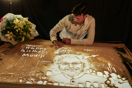 Special sand art, animation created in Puri on PM Modi’s birthday