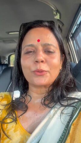 Trinamool MP Mahua Moitra faces egg attack during party meeting in Bengal’s Nadia