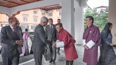 EAM Jaishankar receives warm welcome from Bhutan’s Finance Minister in Thimphu EAM Jaishankar receives warm welcome from Bhutan’s Finance Minister in Thimphu