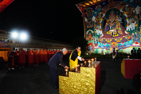 EAM Jaishankar, King of Bhutan light ‘Aashirvaad Ka Diya’ at iconic Tashichho Dzong in Thimphu EAM Jaishankar, King of Bhutan light ‘Aashirvaad Ka Diya’ at iconic Tashichho Dzong in Thimphu