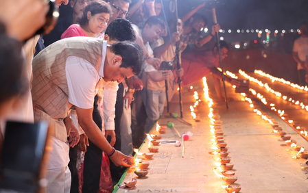 Assam lights ‘Ashirwad Ka Diya’ for PM Modi’s birthday Assam lights ‘Ashirwad Ka Diya’ for PM Modi’s birthday