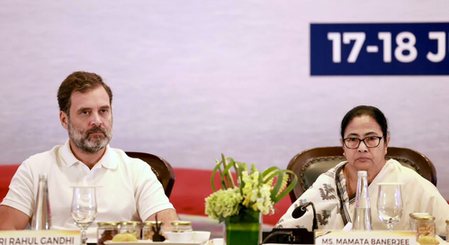 Rahul backs Mamata faction, slams EC over TMC name, symbol freeze; accuses BJP of ‘party theft’