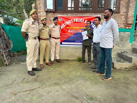J&K Police in Shopian attaches property acquired through proceeds of drug trade J&K Police in Shopian attaches property acquired through proceeds of drug trade