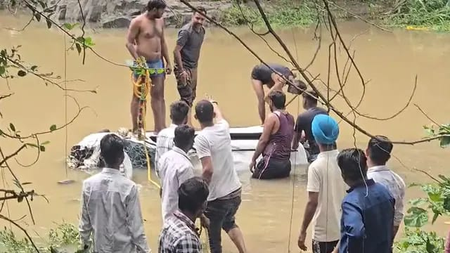 Eight devotees killed after car swept away in rain-swollen stream in MP Eight devotees killed after car swept away in rain-swollen stream in MP