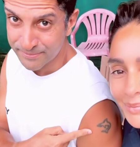 Shibani Akhtar gets a matching tattoo as husband Farhan Akhtar, asks ‘Cute or creepy?’ Shibani Akhtar gets a matching tattoo as husband Farhan Akhtar, asks ‘Cute or creepy?’