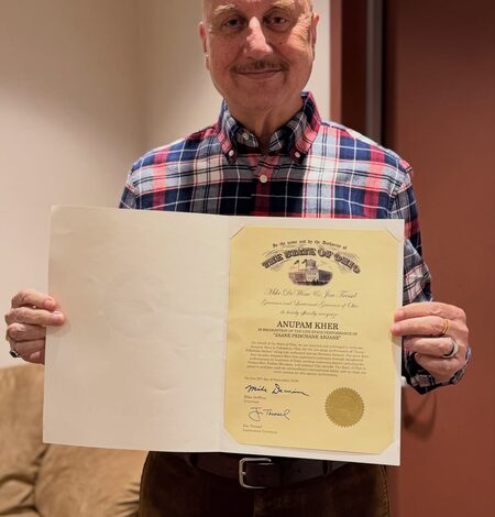 Anupam Kher feted by State of Ohio for his four-decade journey in cinema