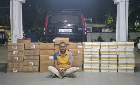 Liquor worth over Rs 45 lakh seized in separate raids in three days across Gujarat Liquor worth over Rs 45 lakh seized in separate raids in three days across Gujarat