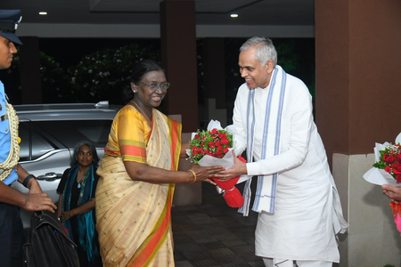 President Murmu arrives in Ekta Nagar ahead of 72nd National Film Awards