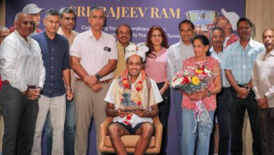 KSLTA felicitates tennis legend Rajeev Ram in Bengaluru KSLTA felicitates tennis legend Rajeev Ram in Bengaluru