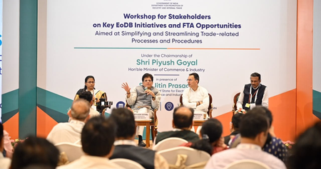 Piyush Goyal calls for strengthening export facilitation via physical and digital mechanisms Piyush Goyal calls for strengthening export facilitation via physical and digital mechanisms
