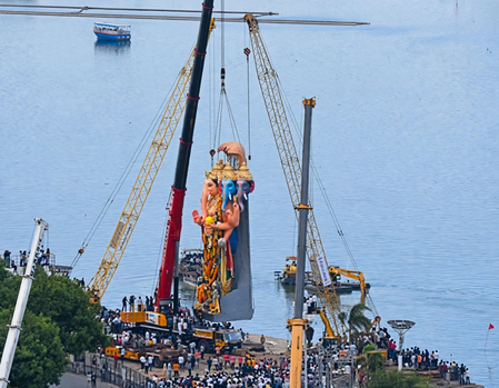 Khairatabad Bada Ganesh’s idol immersion passes off smoothly in Hyderabad Khairatabad Bada Ganesh’s idol immersion passes off smoothly in Hyderabad