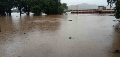 Godavari River level rises at Bhadrachalam in Telangana after heavy rain Godavari River level rises at Bhadrachalam in Telangana after heavy rain