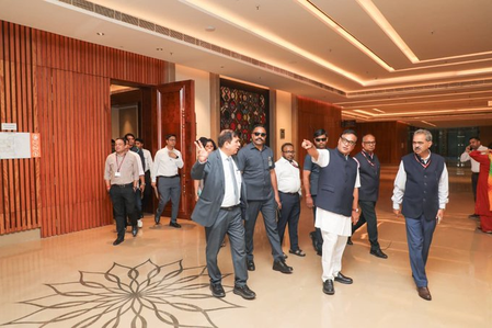 Assam CM reviews preparations at Bharat Mandapam for Bhupen Hazarika centenary finale Assam CM reviews preparations at Bharat Mandapam for Bhupen Hazarika centenary finale