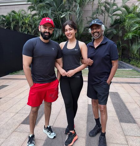 Raashii Khanna shares pictures with Rajinikanth, Ram Pothineni as Dharman’s shooting continues at a brisk pace in Mysuru