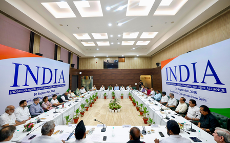 INDIA bloc meet underway in Delhi’s Constitution Club INDIA bloc meet underway in Delhi’s Constitution Club